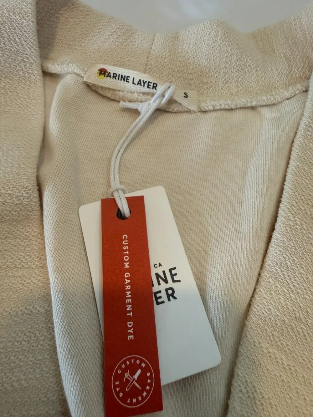 Marine Layer Bouclé Cardigan Sweater Small Antique White 100% Cotton